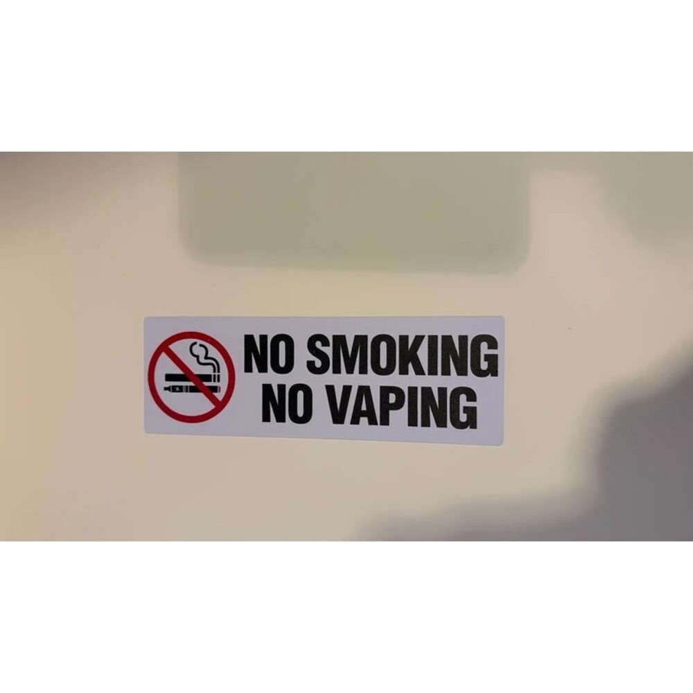 No Smoking No Vaping Sign Sticker Decal Red Black Warning Sign